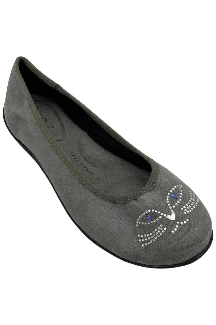 Soft Style By Hush Puppies Women's Kittycat Flats Dark Grey - Wide